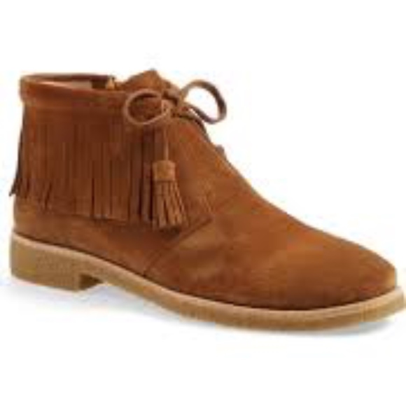 kate spade Shoes - Kate Spade Moccasin Betsie Fringe Ankle Booties